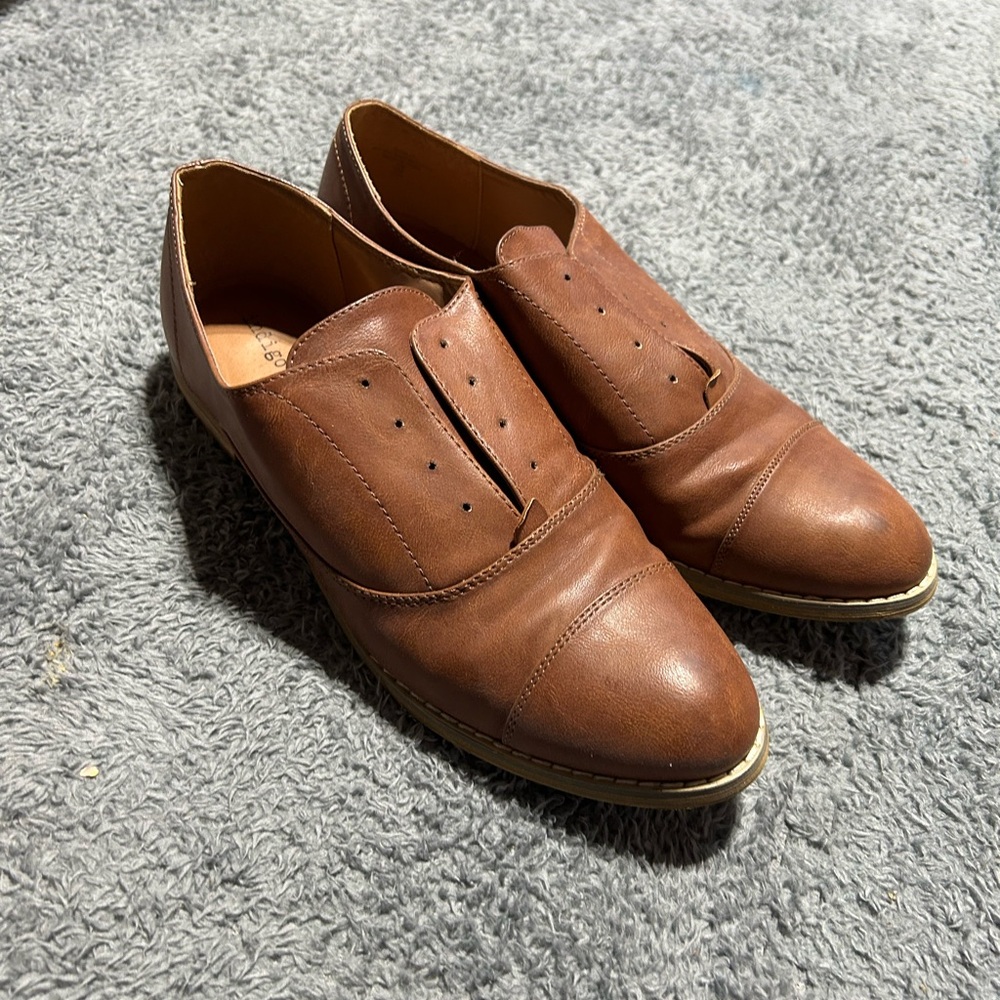 Indigo Brown Leather Flats